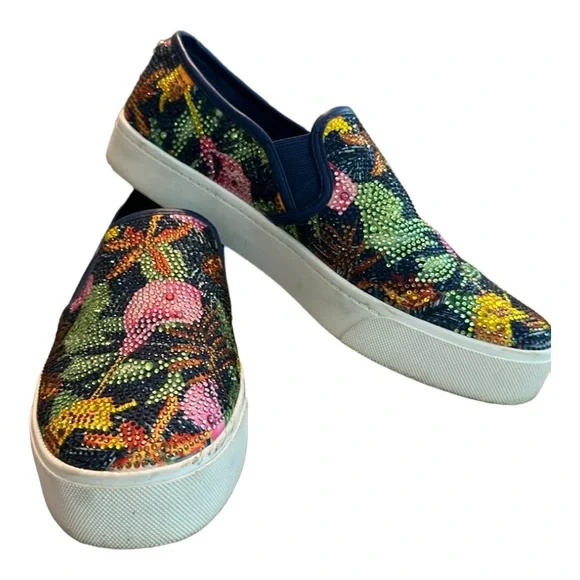 Alex Marie Crystal Embellished Slip-On Shoes - Picture 1 of 6